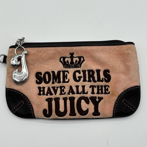 Y2K Rare Vintage Juicy Couture Brown Pink SOME GIRLS HAVE ALL THE JUICY Wallet